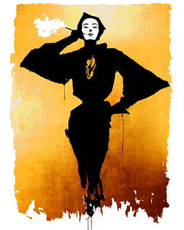 Super Model Hand Embellished in 23kt Gold By Blue Logan